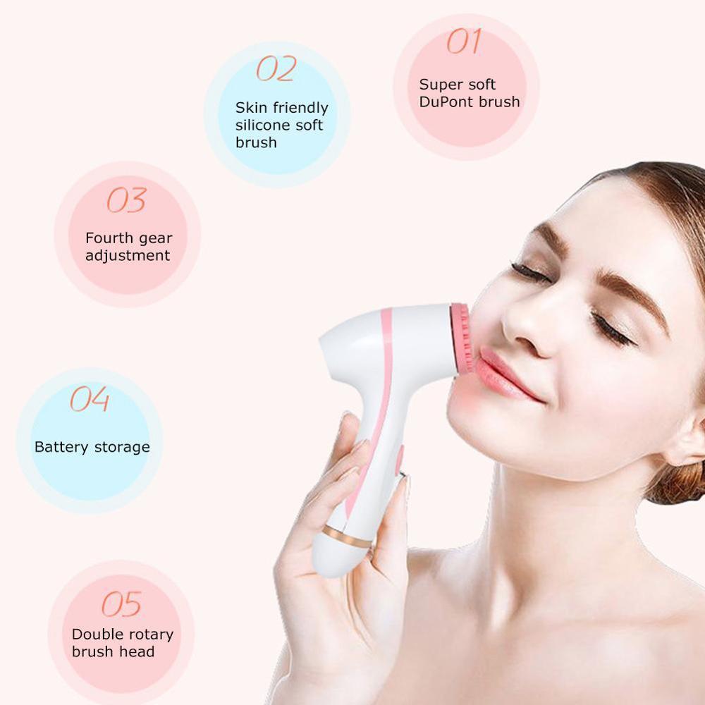 Kit de brosses nettoyantes Sonic Nu pour le visage, système de brosses rotatives, nettoyage Galvanica des points noirs pour la peau et Spa, élimination en profondeur, G0H1