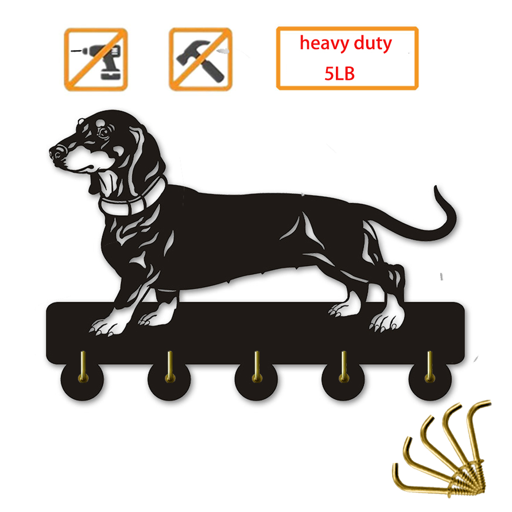 Dog Animal Key Hook(5LB),Cuty Animal Door Hook,Wooden Key Holder for Wall、Entryway and Living Room Unigue Dog Lover: Default Title