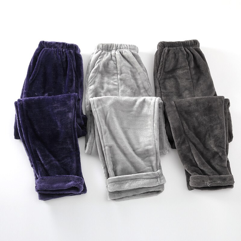 Feier hombres invierno franela Sleep Bottoms pantalones largos gruesa ropa de casa Casual pijama Pantalones suaves sueltos ropa de dormir