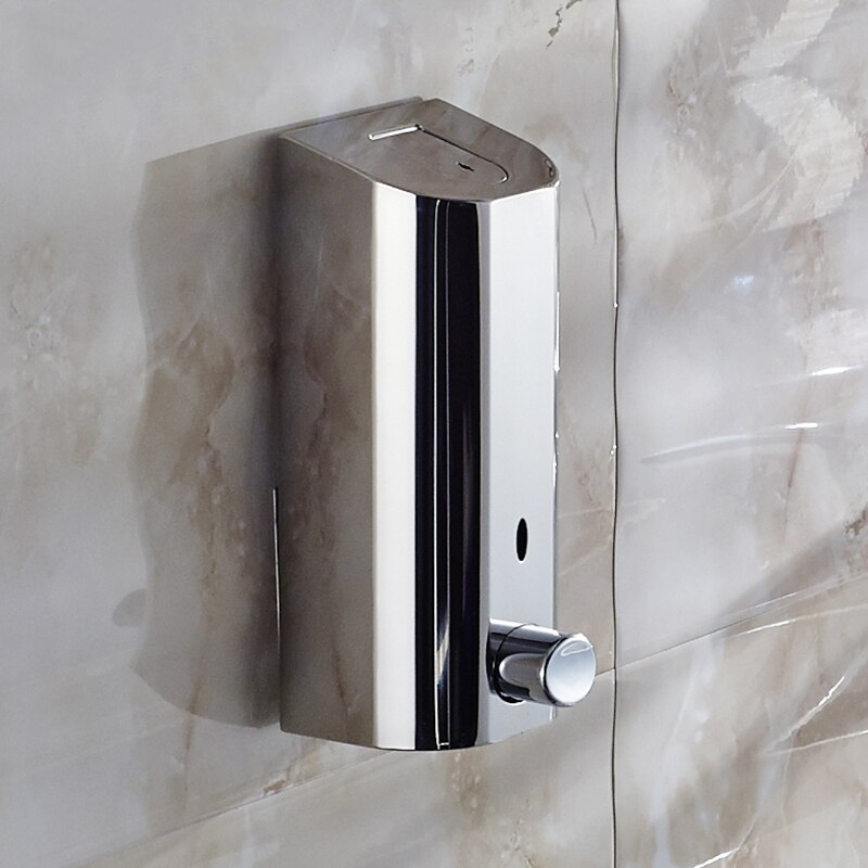Bathroom Hand Soap Set Dispenser Chrome Stainless Steel Luquid Soap Saver Shampoo Dispenser Wall Mounted Detergent Dispensers: B1