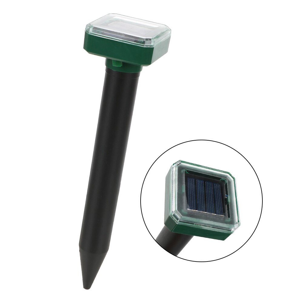 Ultrasone Sonic Muis Mol Ongediertebestrijding Solar Snake Mosquito Vogel Mieren Controle Tuin Yard Val Spike Tuin Ongediertebestrijding: Black