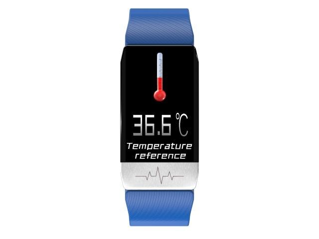 DTNO.I Smartwatch T1s - Body Temp EKG PPG - Heart Rate Monitor - Fitness Tracker for iOS Android: Blue