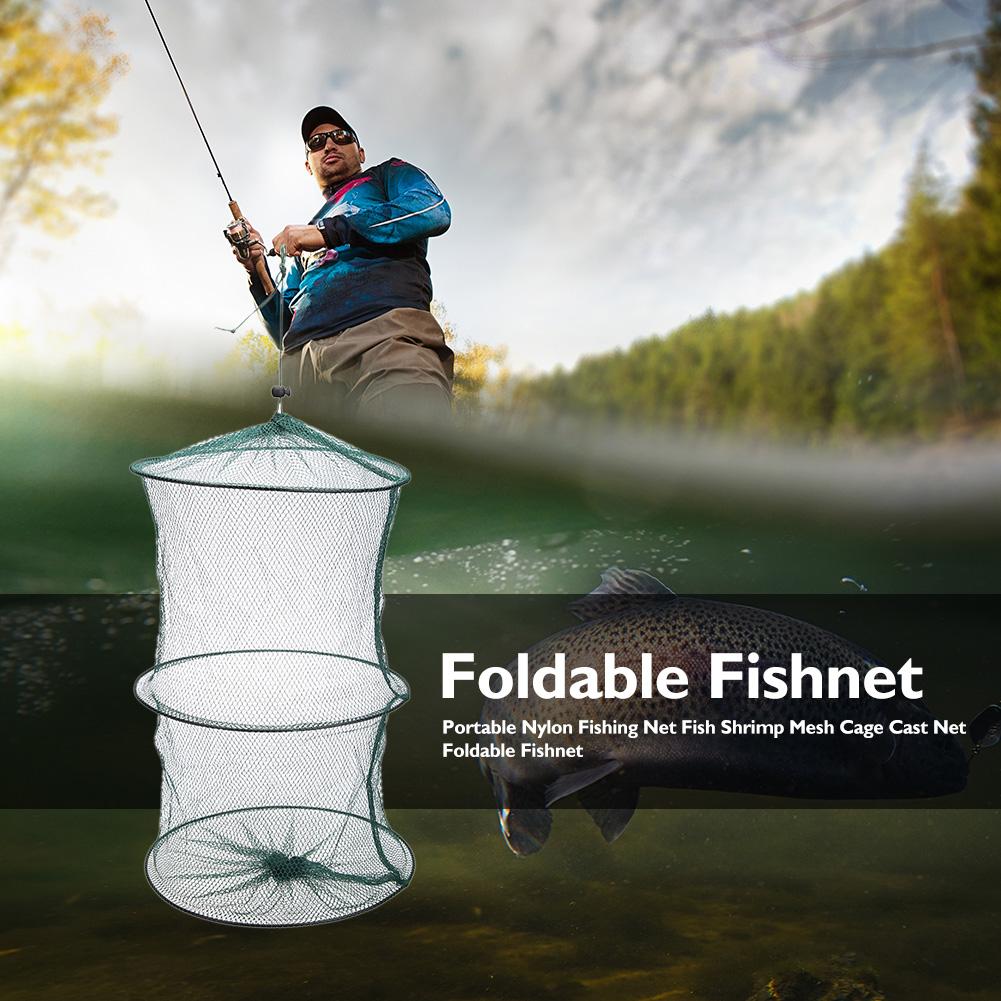 Filet de pêche Portable en Nylon, maille crevettes, Cage, piège, filet pliable, matériel léger, maille 3mm de diamètre vert