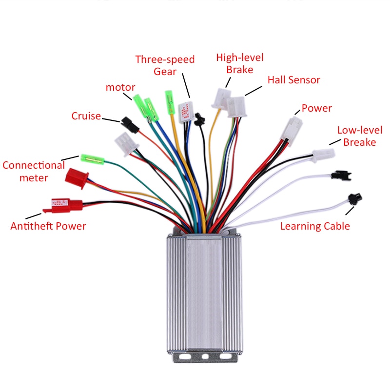 Controlador de Motor DC 36V/48V 350W DC bicicleta eléctrica Scooter sin escobillas con carcasa de aluminio