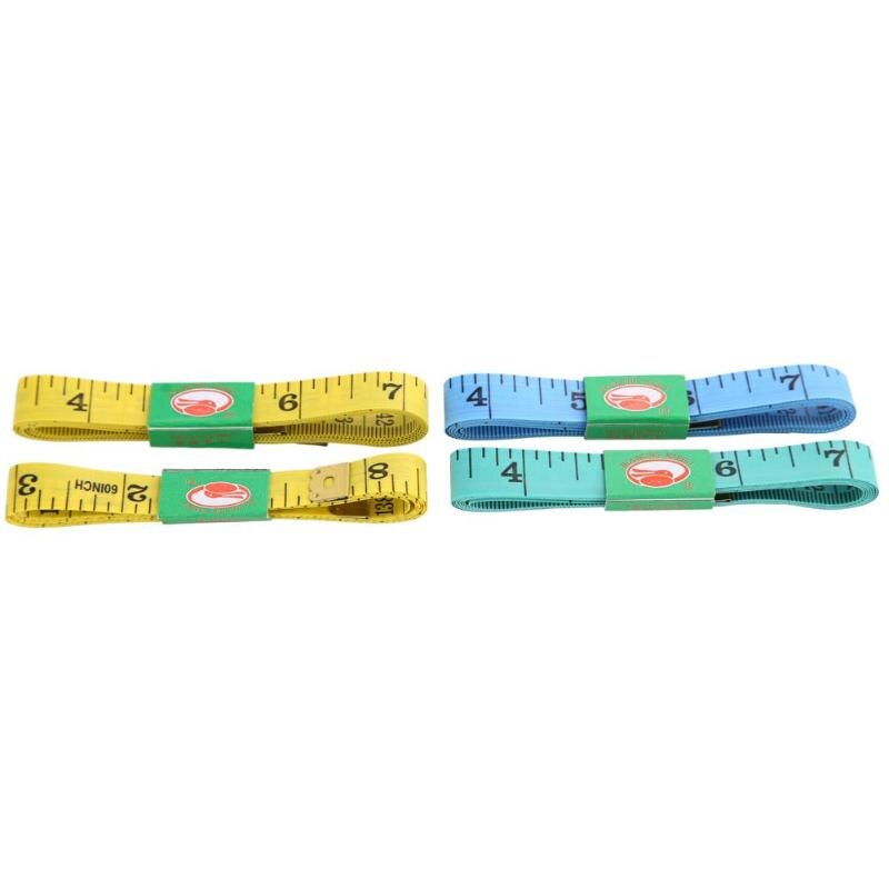 4pcs Measuring Ruler Sewing Tailor Tape Measure Soft Flat Sewing Ruler Meter Sewing Measuring Tape Random Color 60Inch 1.5M