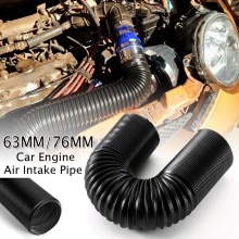 1M 63/76mm Car Engine Flexible Air Intake Air hose Pipe Inlet Hose Tube Car Air Filter Intake Cold Air Ducting Feed Hose Pipe