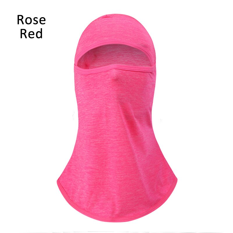1pc Summer Cool Solid Breathable Balaclava Face Mouth Mask Man Women Unisex Outdoor Cycling Mask Black Mask Mouth Head Cover: Rose-Red