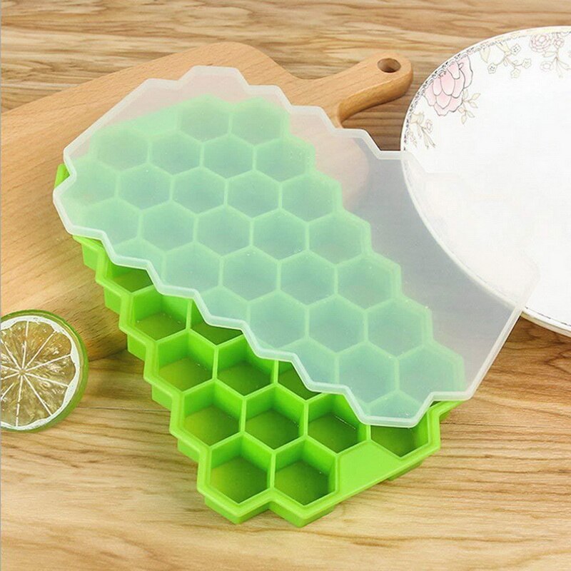 Easy-Release Ice Cube Silicone Honeycomb Ice Cube Molds Tray For Wine Whiskey DIY Ice Cube Ray Mold Bar Cold Drink Tools