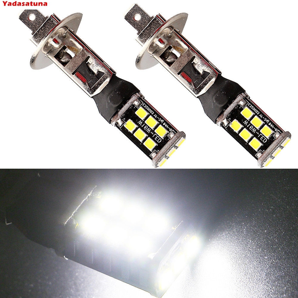 Par De lámparas H1 H3 15 Led Smd Cree 3535 Chips 6000k Em Liga De Aluminio Milha