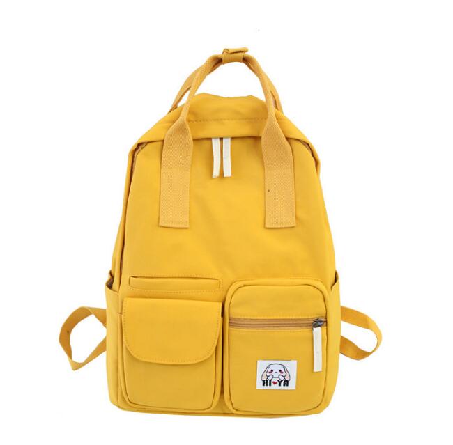 Chuwanglin Ladies Nylon Cute Backpacks Waterproof Women School Bags For Teenage Girl Harajuku Backpack Kawaii Female Bag B301302: YELLOW