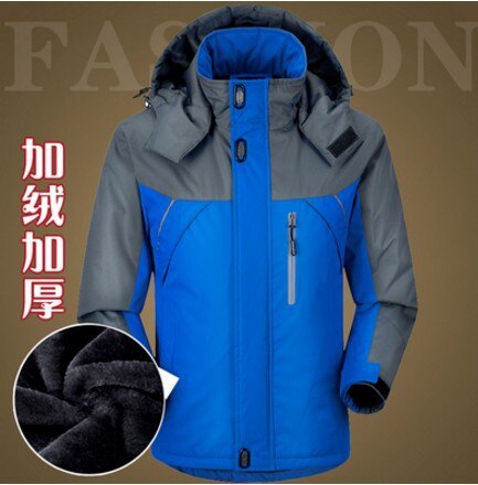 Tykk varm utendørs dunfjær bomullspolstret klær herre hette fjellklatring reise sport regnfrakk jakke