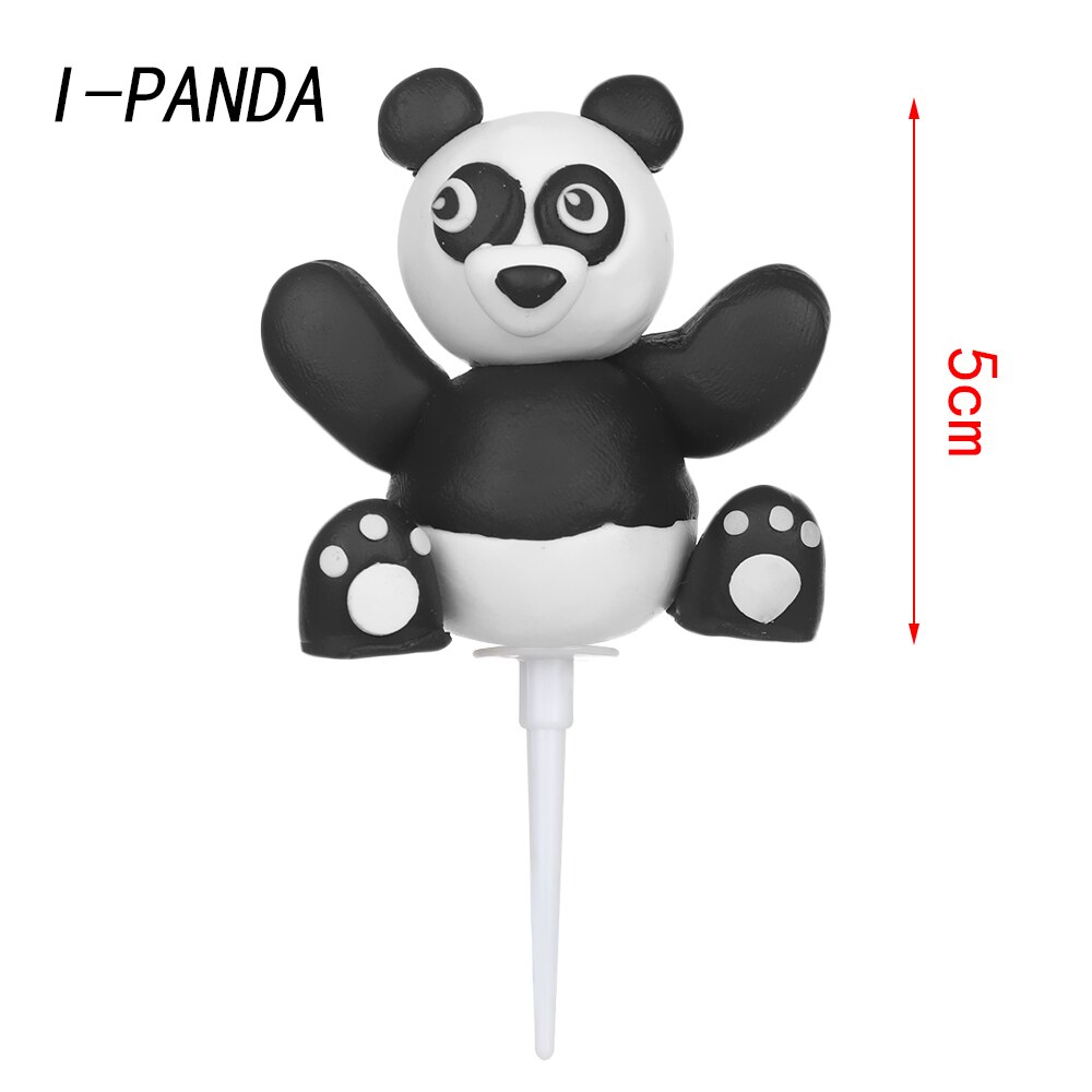 Garniture à gâteau en forme d'animaux | Couleur multicolore, poterie douce, dessin animé, plantes forestières, Safari Jungle, fête d'anniversaire, faveurs décoratives, 1 pièce: I-Panda