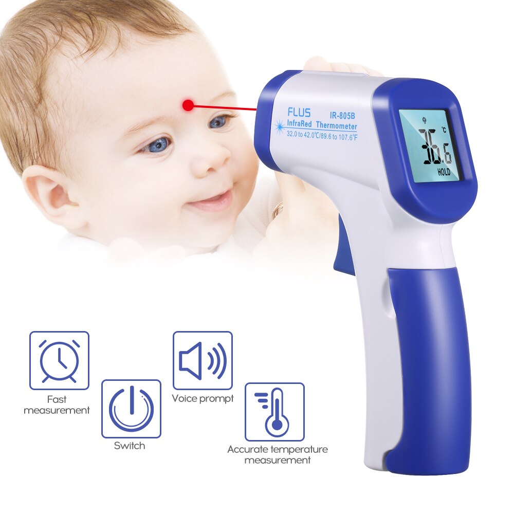 Ear Forehead Thermometer Mini Digital Infrared Baby Temperature Gauge Instrument for Kids Children and Adults Health Care
