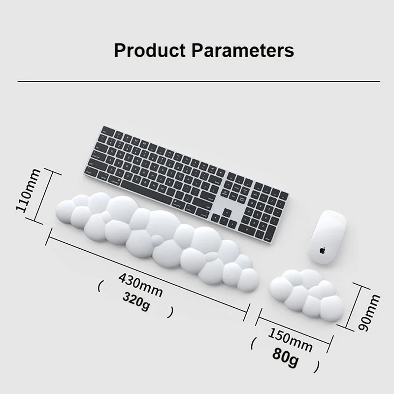 Mouse pad with wrist rest keyboard cloud anti-slip memory foam desktop office gamer mouse wrist rest