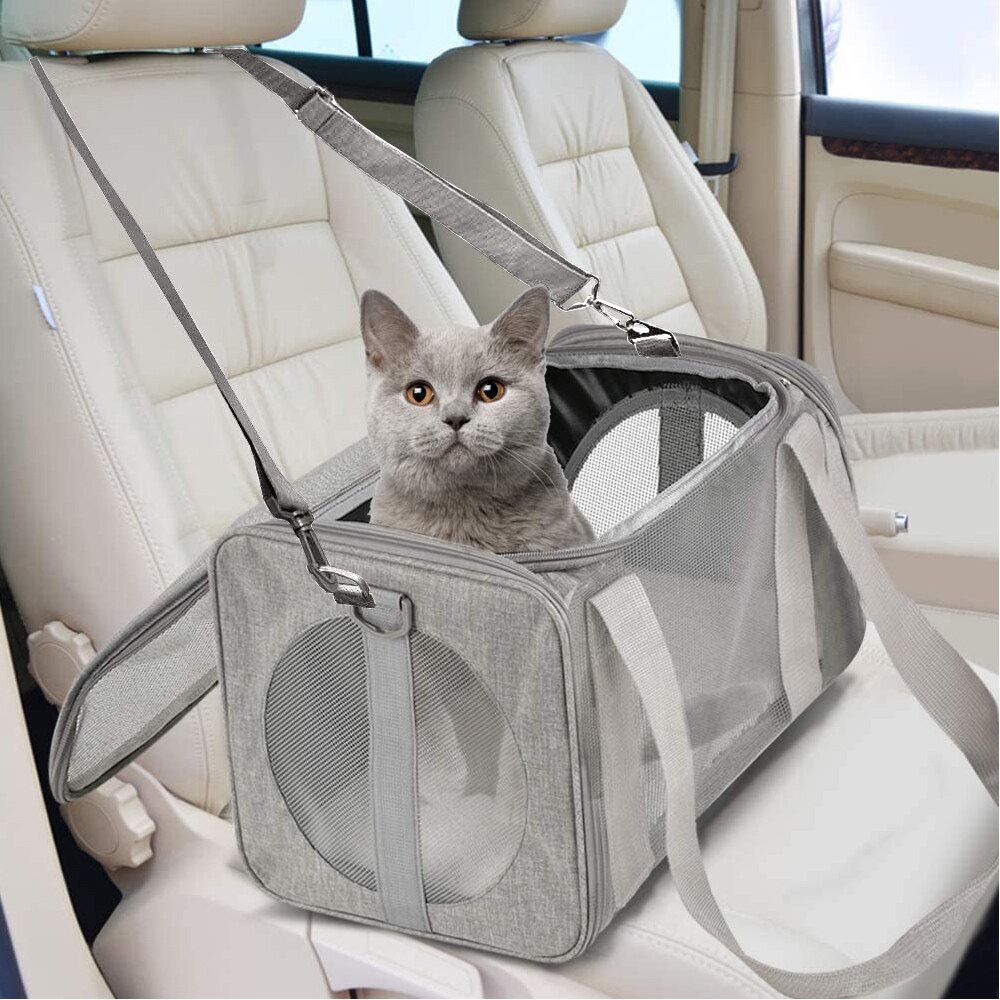 Draagbare Kat Zak Outdoor Reizen Opvouwbare Pet Carrier Koffer Voor Katten Crossbody Tas Vervoer Ademende Kat Draagtas