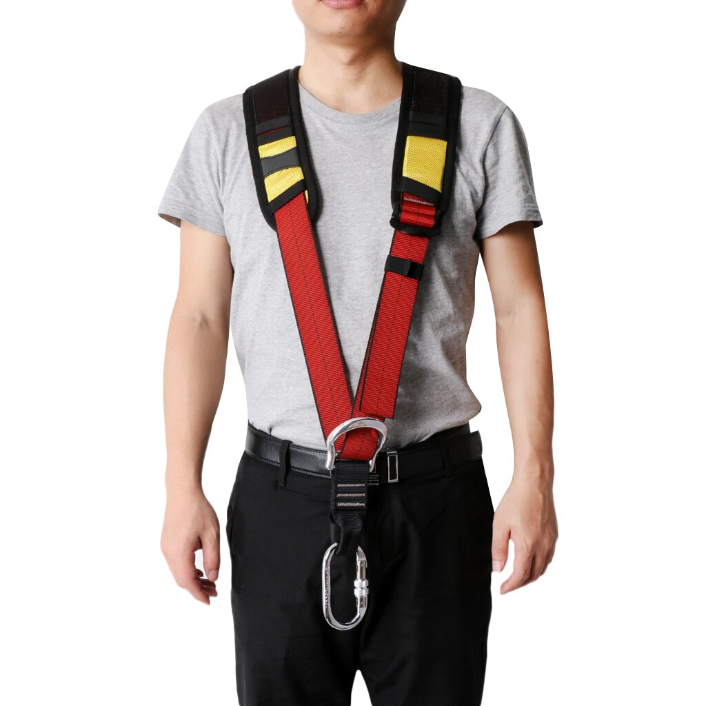 Universal Rock Climbing Arborist Shoulder Strap with Carabiner for Sit Harness - Caving Rock Climbing Rappelling Equip