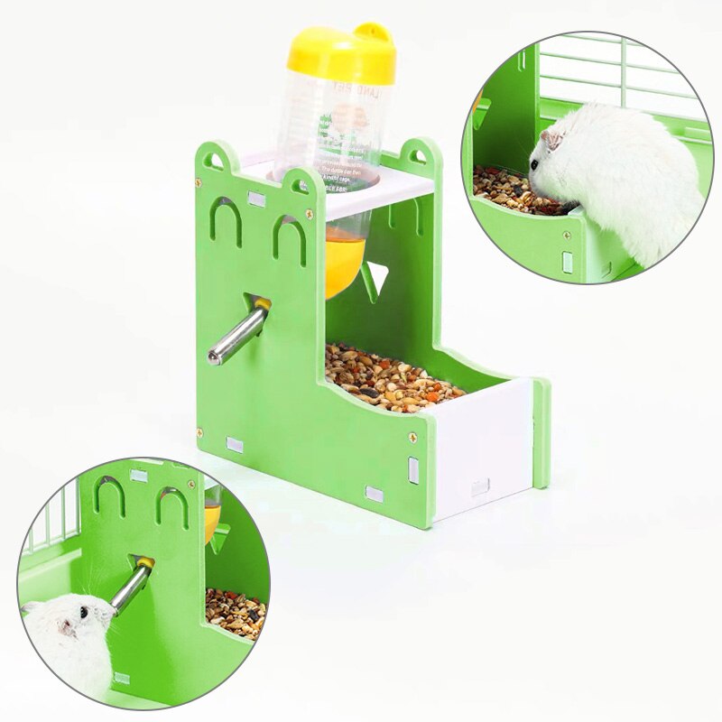 Cuenco de comida para mascota pequeña, jaula para hámster, cuenco de agua de beber cuadrado, alimentador de ardillas Multicolor, suministros para mascotas