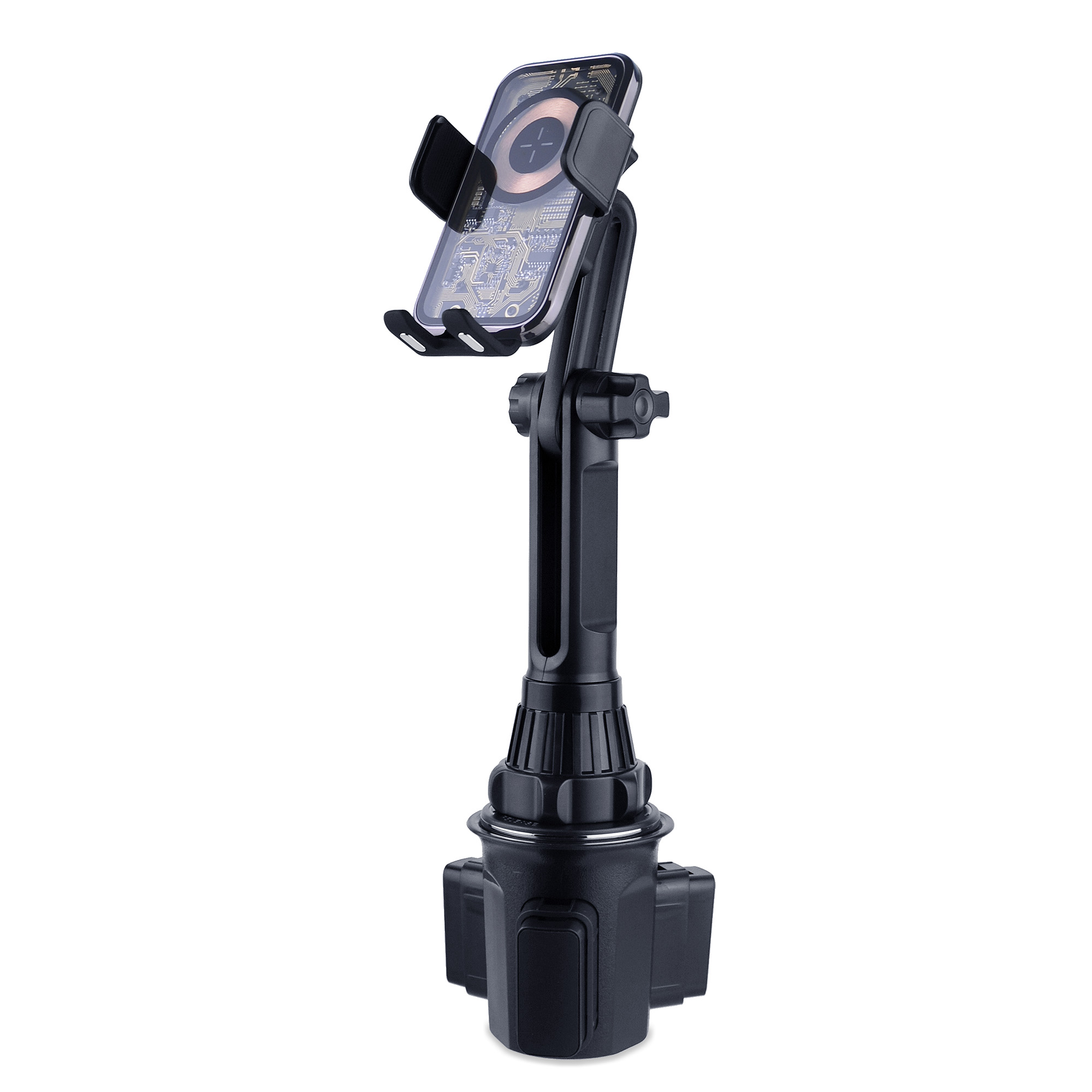 Cup Holder Phone Mount Auto Clamping Wireless Car Charger Qi Fast Charging Cup Holder Adjustable Cupholder Phone Holder Charger