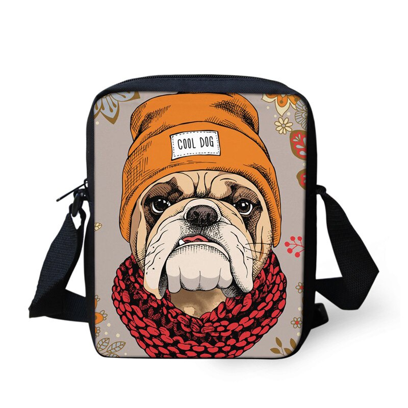 FORUDESIGNS Boston Terrier Girls Small Messenger Bag Boys Daily Shoulder Bag Pomeranian Printed Women Lightweight Crossbody Bag: Z2504E