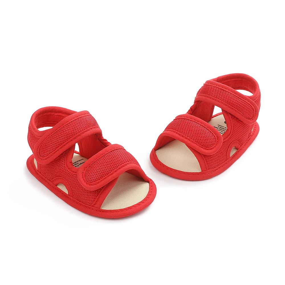 Summer Baby Boys Soild Breathable Anti-Slip Sandals Toddler Soft Soled Shoes: R / 0-6 Months