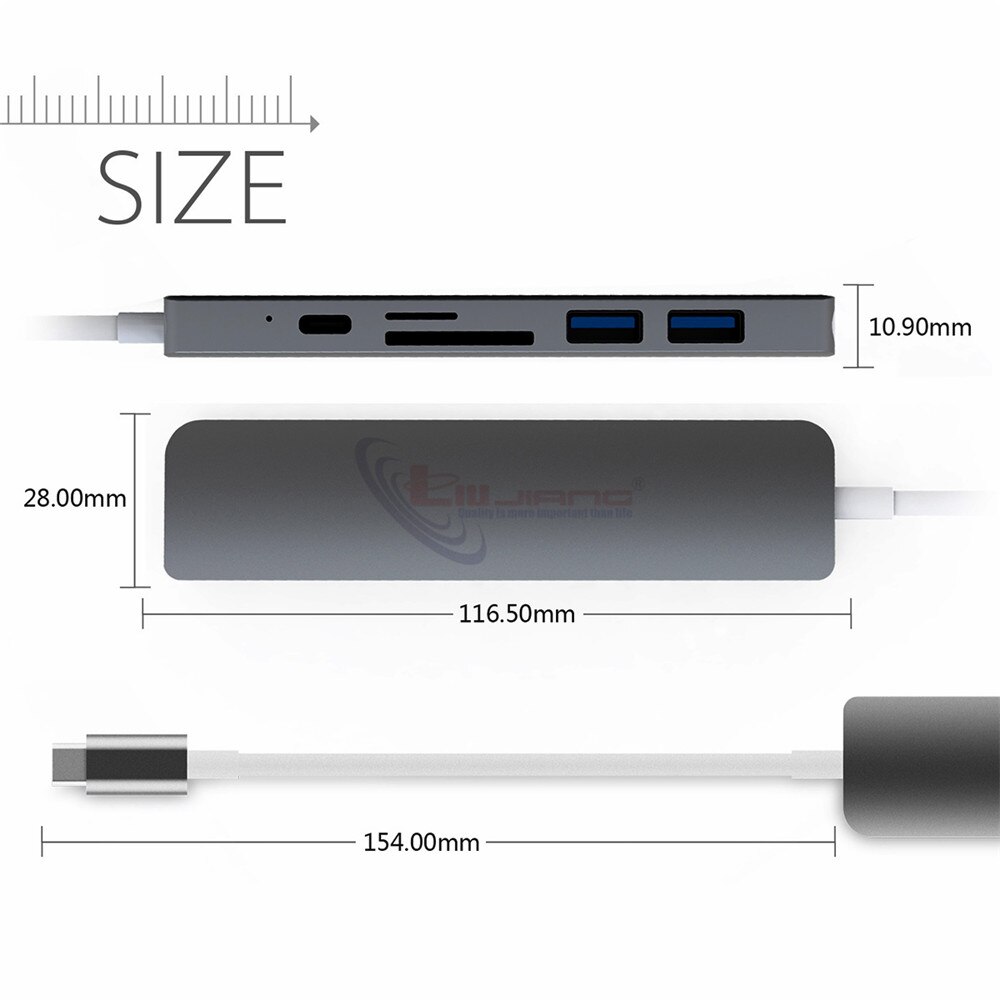 USB Type C HUB Thunderbolt 3 Adapter USB-C HDMI 4 K PD USB 3.0 Micro SD TF Card voor MacBook pro Samsung S9 Huawei Mate 20 P20