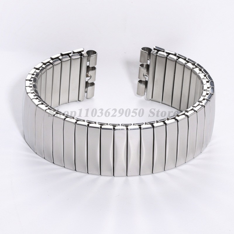 Metalen Elastische Horlogeband Voor Stalen Horloge 17Mm 20Mm Stretch Uitbreiding Rvs Band Heren Vrouwen Polsbandjes Accessoires