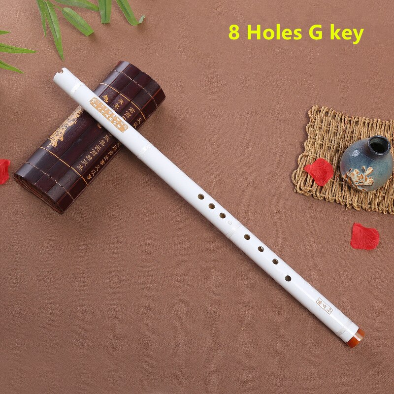 Professionele Paars Bamboe Fluit Xiao Chinese Verticale Piccolo Shakuhachi Klassieke Traditionele Muziek Instrument Korte Dizi Xiao: white 8 hole G key