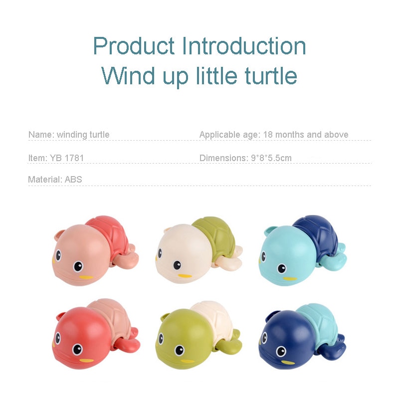 Cute Cartoon Animal Tortoise Classic Baby Water Toy Infant Swim Turtle Wound-up Chain Clockwork Kids Beach Bath Toys