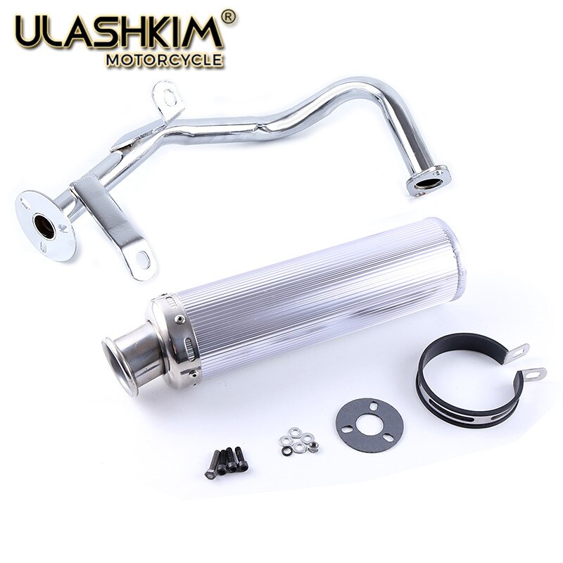 GY6 50 80 Scooter Performance système d'échappement bleu Gy6 50cc 137qma 139qmb moteur chinois pièces de Scooter: Argent