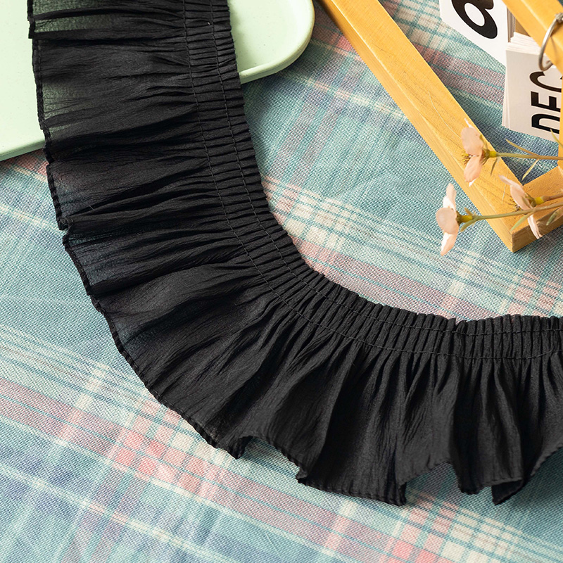 2 metros/lote de tela de encaje plisado para coser, accesorios de costura, ropa, suministros para manualidades Diy, faldas, cintas con flecos, recorte