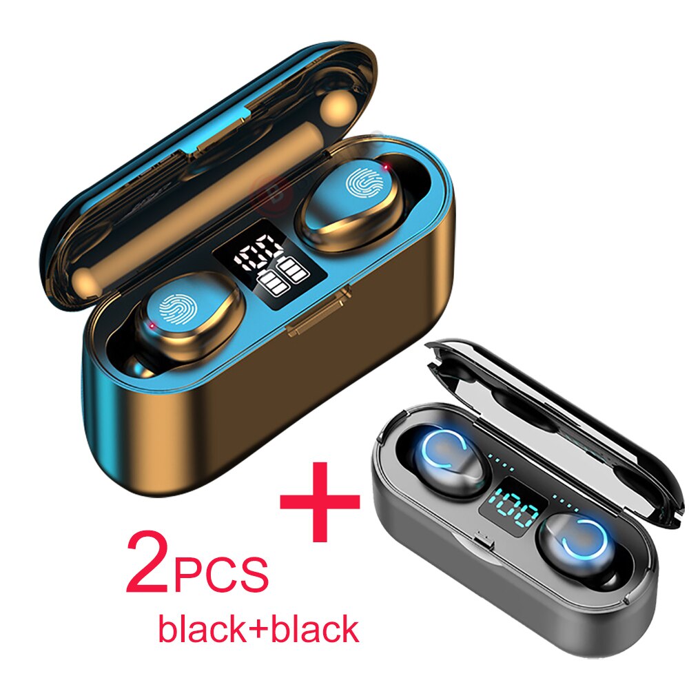 Écouteurs sans fil bluetooth 2000 TWS, casque d'écoute Binaural à correspondance automatique, étui de chargement directe mah, 1/2 pièces: B balck D black