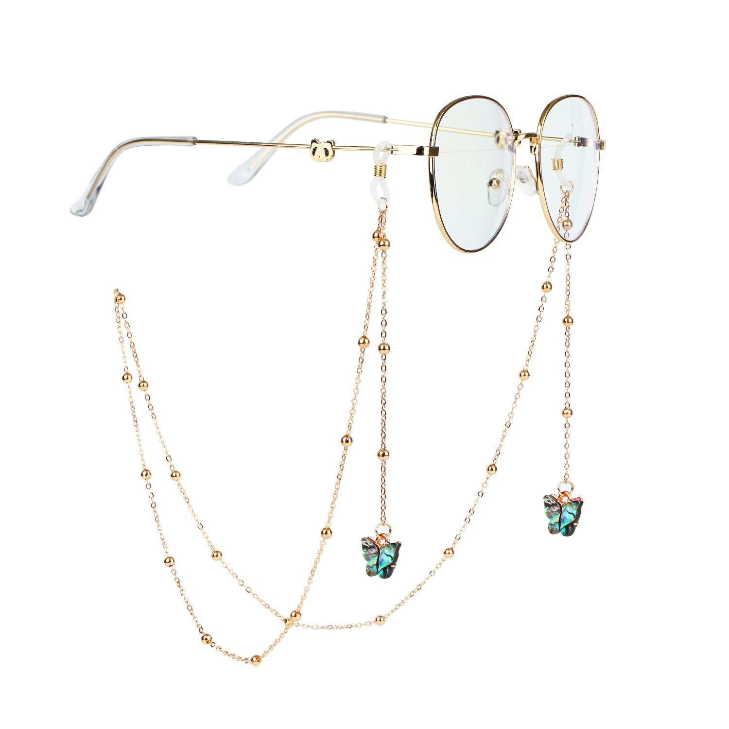 Correa de mariposa para gafas, cordones de cadena para gafas de sol, soporte para cuello, cordón para gafas, accesorios de cadena de Metal, 1 ud.