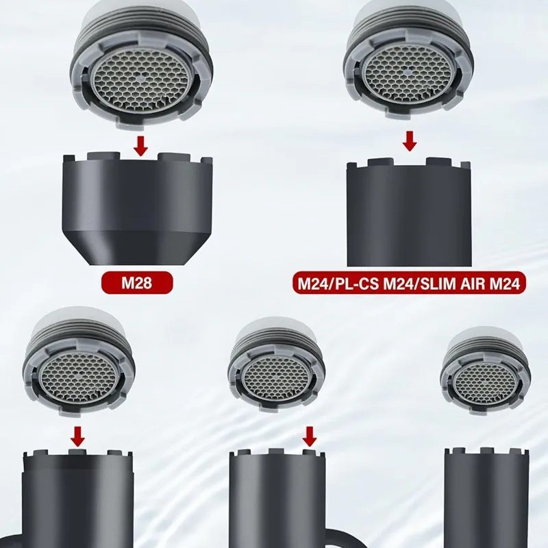 10 in 1 Faucet Aerator Removal Tool Threaded Aerator Aerator with Housing Faucet Aerator Key Cut Edge Round Fixed Spanner