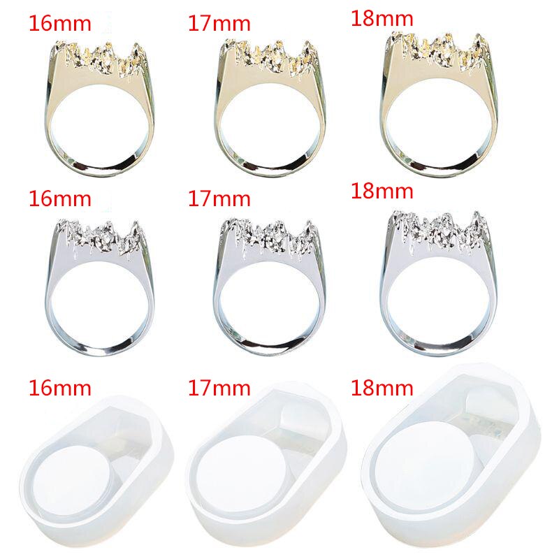 Anel Fazer Jóias Molde de Silicone Transparente Secas Flor Resina Artesanato Decorativo DIY Anel Fazendo Resina Epóxi Molde de Silicone