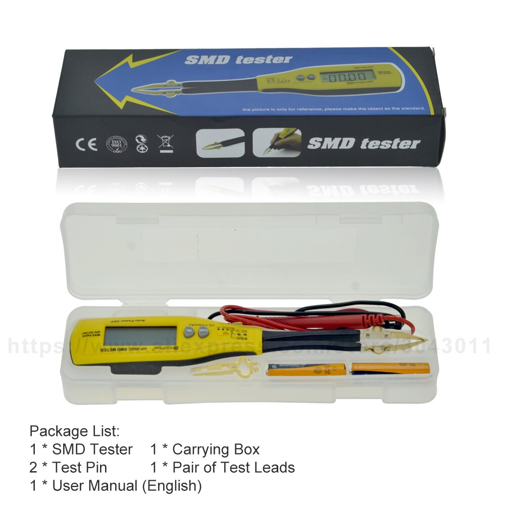 HoldPeak Digital Multimeter SMD Tester Resistance Capacitance Meters Diode Test SMT Component Tester HP-990A/B/C