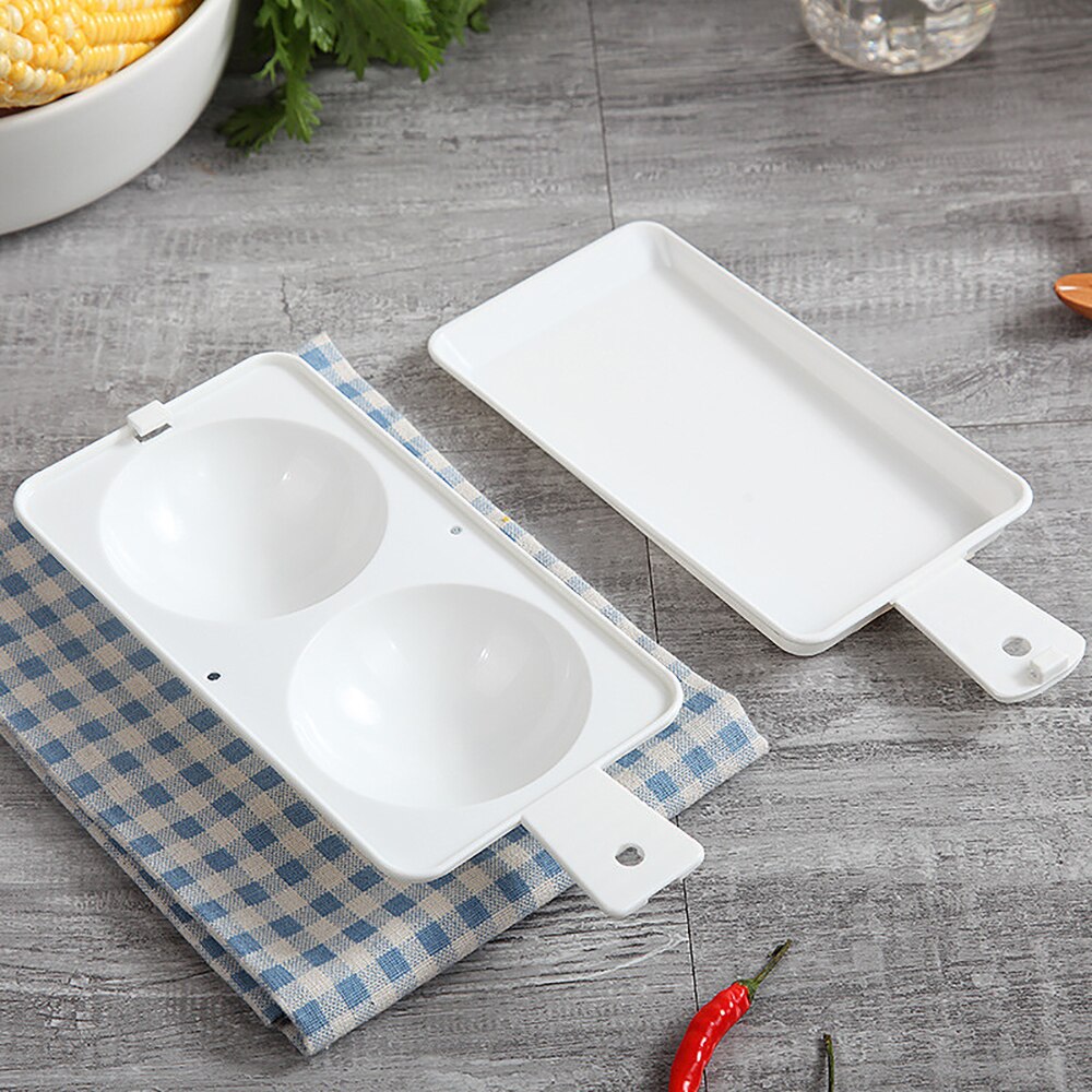 Steamed Egg Box Microwave Egg Tray Two Steamed Oven Microwave Kitchen Mold Make The Perfect Poached Egg FPing
