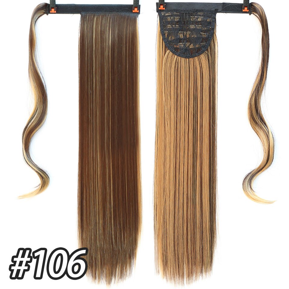 24 Inches Long wavy hair Clip In Hair Tail False Hair Ponytail Hairpiece With Hairpins Synthetic Hair Pony Tail Hair Extension: 0020-106 / 32inches