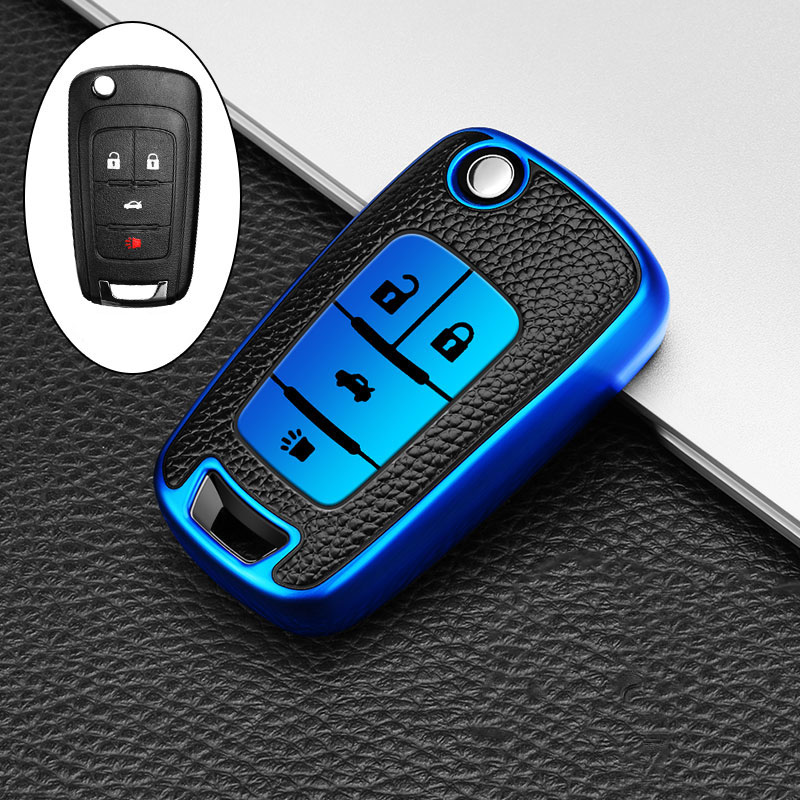 Funda de cuero TPU con 3/4 botones para llave de coche, carcasa Fob para Chevrolet Cruze Aveo Camaro Epica Lova Sail Spark Opel Astra Corsa: YELLOW