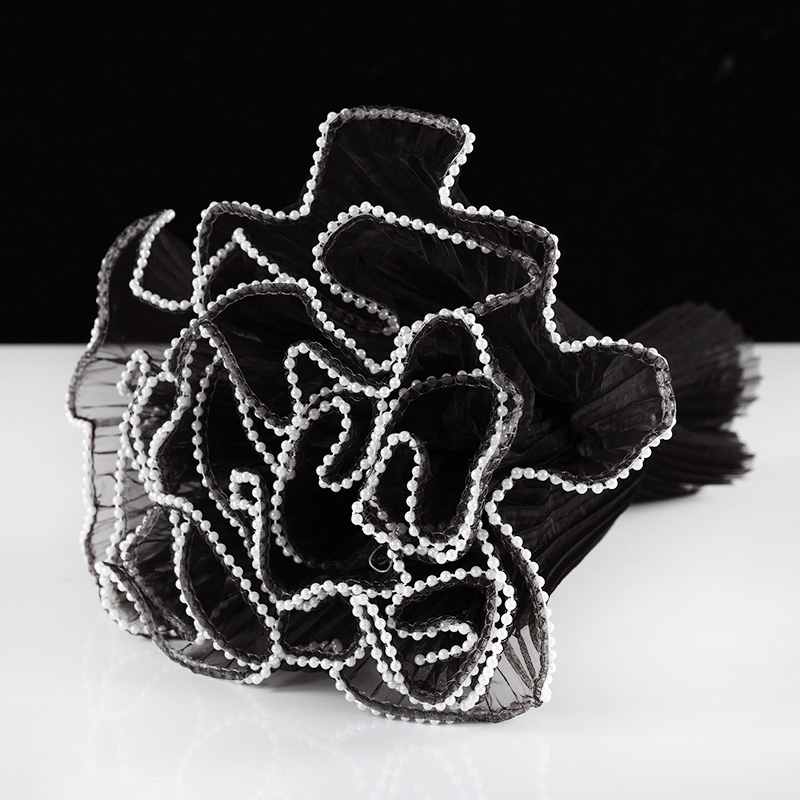 4 Yards Blumenverpackung Wellengarn Hochzeit Party Dekor handgemachte DIY Geschenkverpackung liefert Rosenstrauß Verpackung Papier Spitze Mesh: Licht Gelb