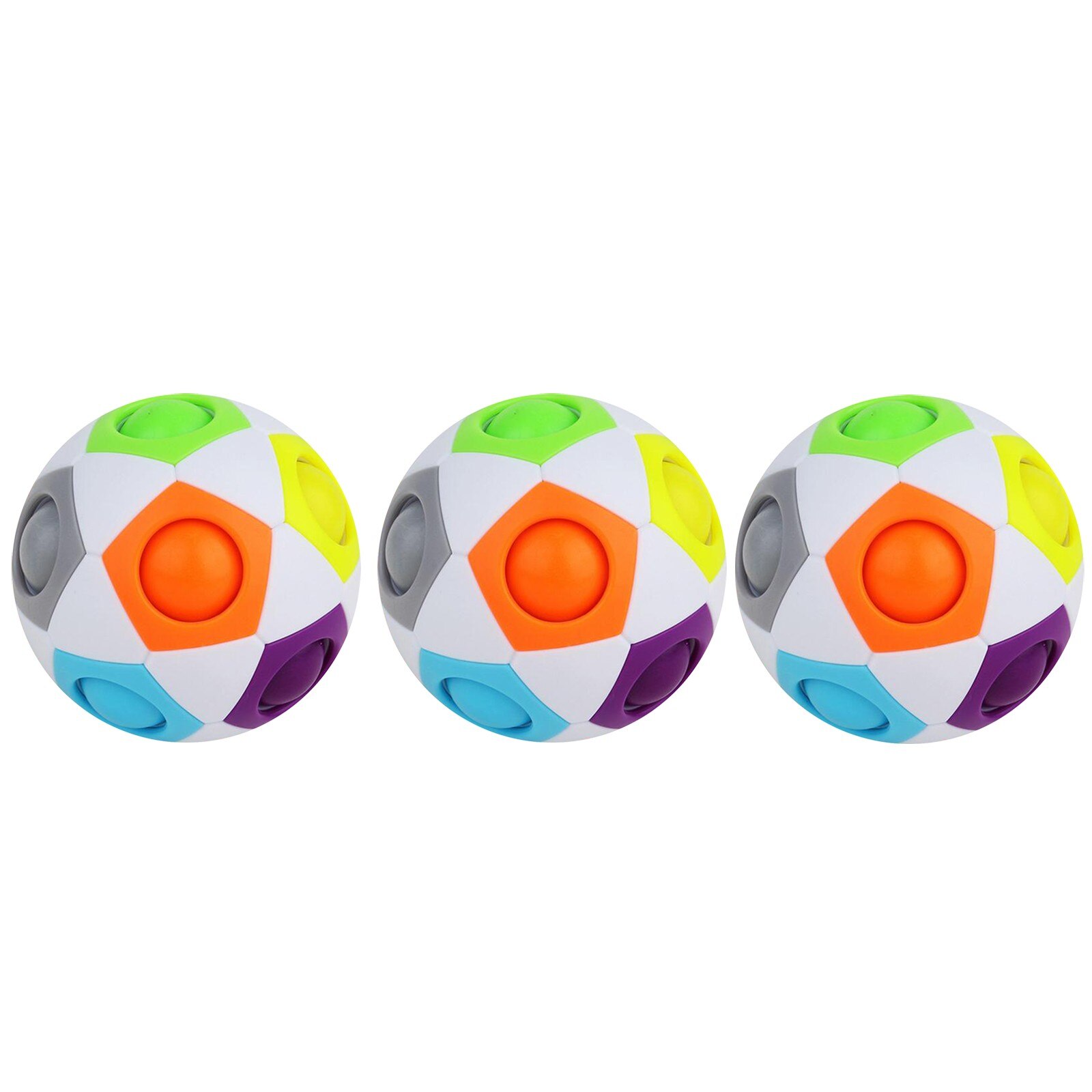 3Pcs Top Decompressie Bal Magische Bal Ducational Speelgoed Regenboog Voetbal Summon Bal Vinger Speelgoed Kind Volwassen Voor Kinderen: Default Title