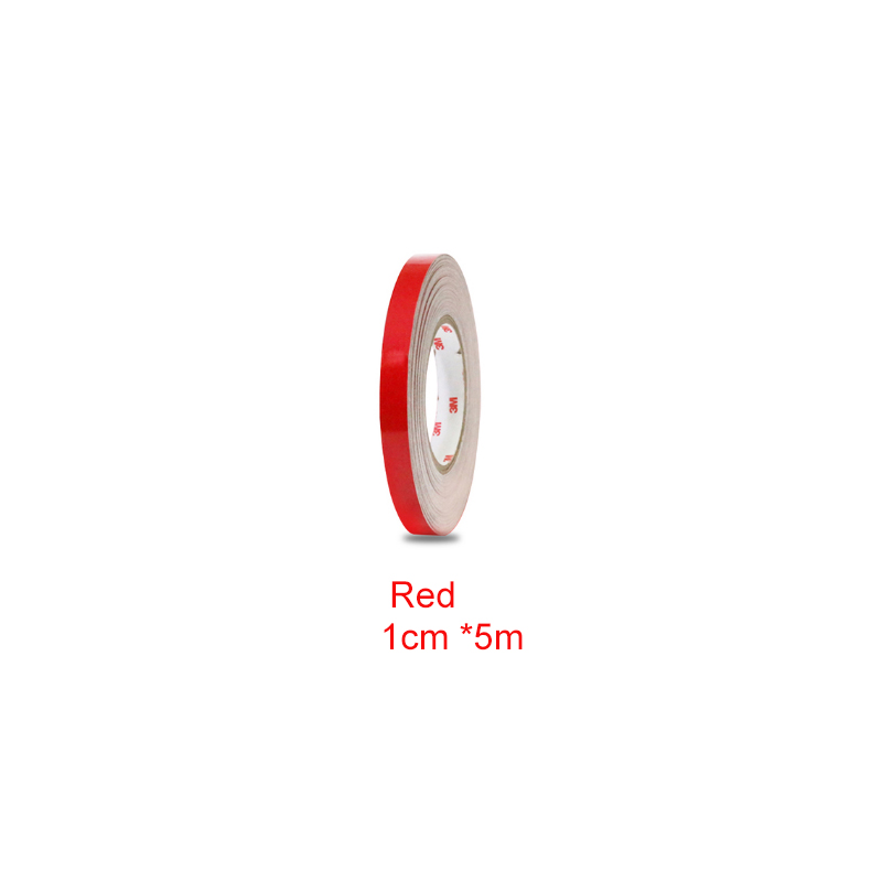 Ruban de moulage auto-adhésif pour voiture, autocollant de de sécurité, style de voiture, ruban d'iode, film de moto et de vélo, outil de décoration, 1cm x 500cm: Rouge