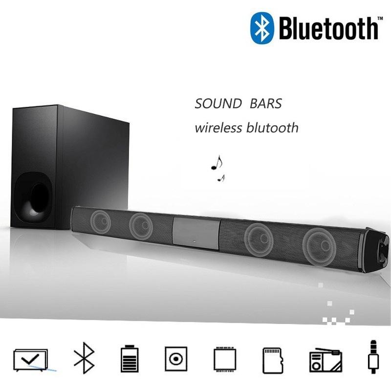 Hobbylane trådløs bluetooth soundbar multifunktions trådløs stereo omgivende lyd højttaler familie teater soundbar subwoofer