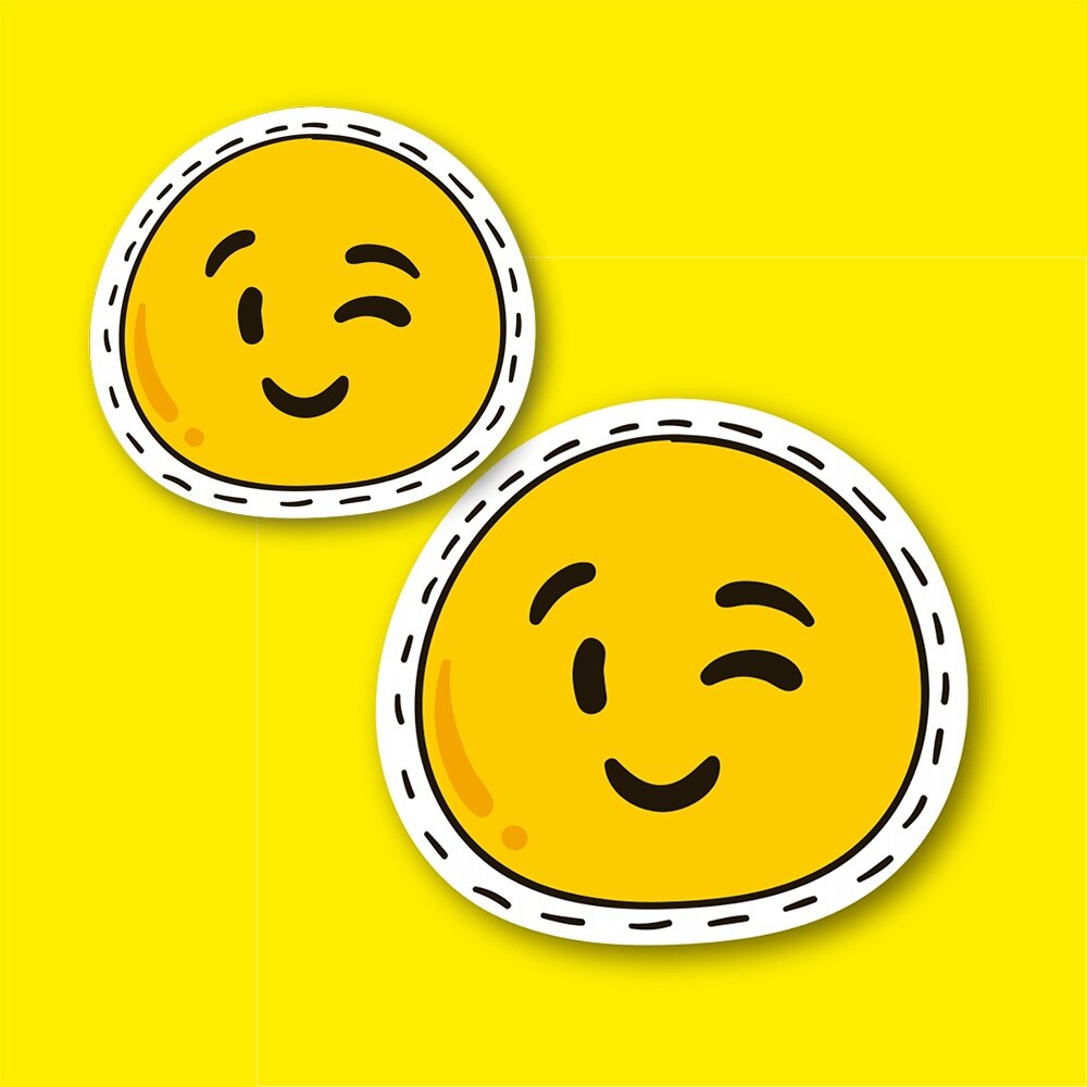 Twinkling Emoji Laptop and Phone Sticker-Decal 5cm and 3cm 2'li Set