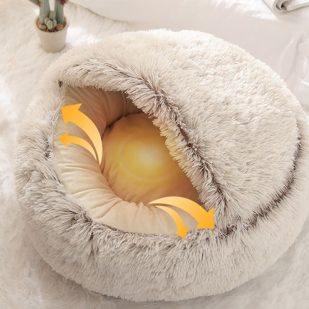 Cama para gatos 2 en 1, Comodidad para dormir profunda en invierno, cesta para casa de gatos, productos de tienda para mascotas, nido para gatos de interior