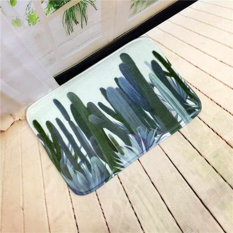 Velkommen gulvmåtter dørmåtte tropiske planter trykt køkken badeværelse tæpper hus tæppe til stue skridsikre tapete tæppe: 01 / 60 x 90cm