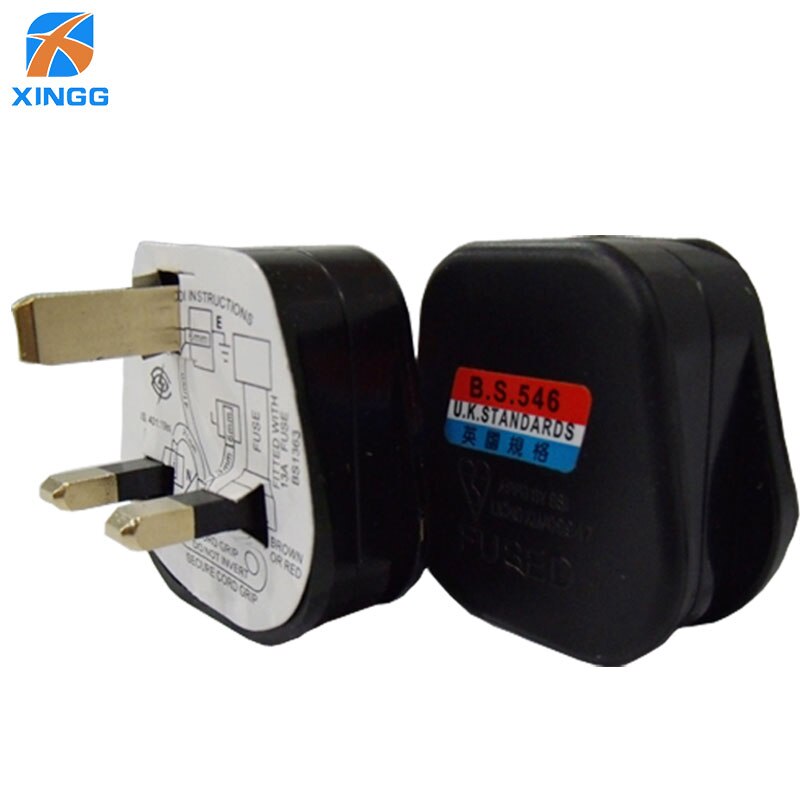 UK 3 Stifte AC Elektrische Energie-Dosen Stecker Männlichen W/Draht Verschmolzen Steckdose Adapter Adapter Verlängerung Kabel Kabel stecker: Schwarz
