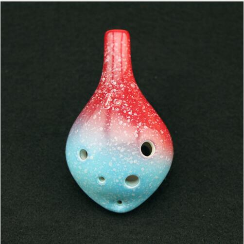 Serie de estrellas de Ocarina, 6 agujeros, 7 colores, cabeza redonda, Alto C, estilo de escritura a mano, instrumento Musical , para amantes: Color 1