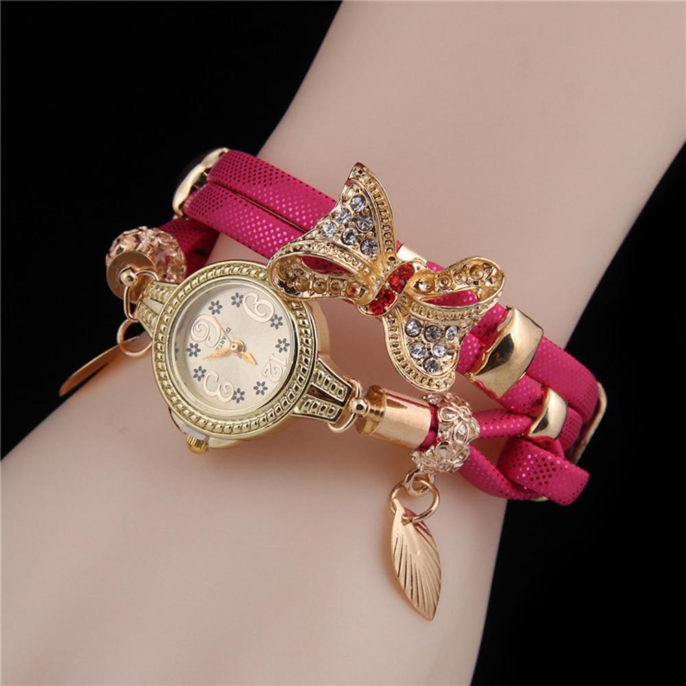 Vlinder Retro Rhinestone Armband Horloges Classic Luxe Vrouwen Mooie Bruiloft Quartz Horloges