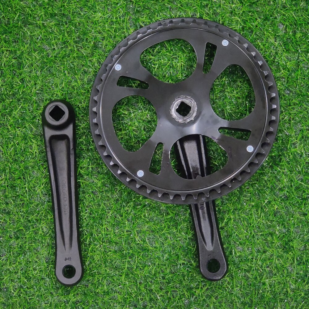 Juego de bielas de bicicleta 48T 170mm 152mm, juego de manivela de doble cubierta de plástico de velocidad única, piezas de rueda dentada de bicicleta plegable con orificio cuadrado