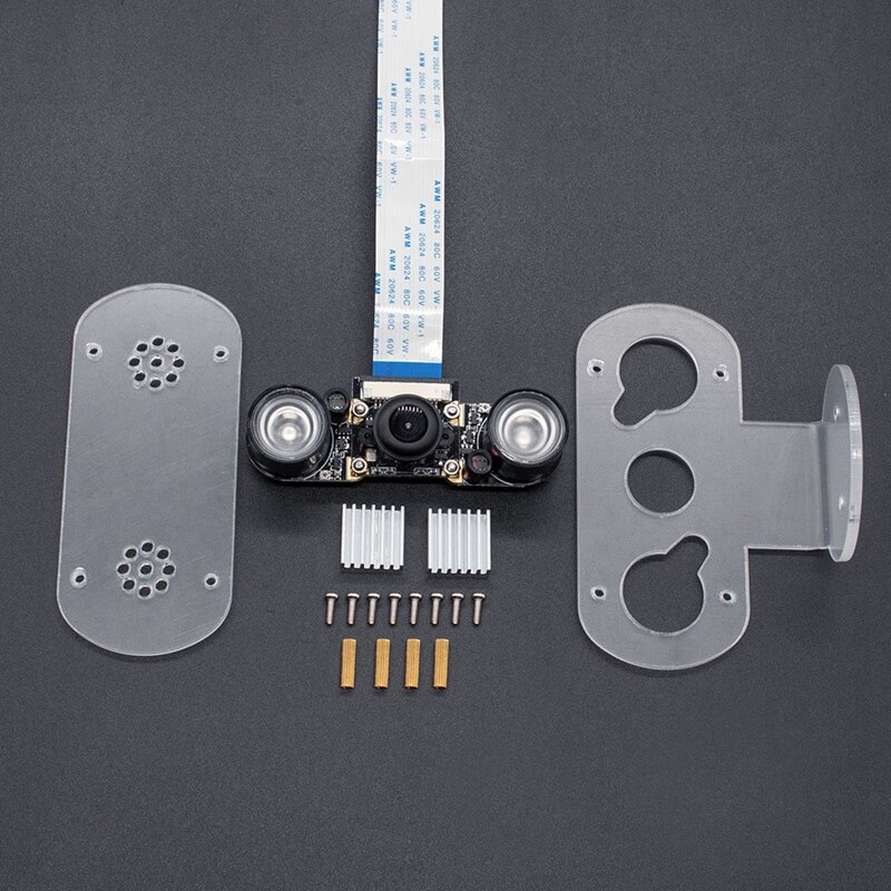 5MP Camera Module OV5647 for Raspberry Pi 4B/3B+ Infrared Night Vision 130 Degree FOV 1080P Camera with Holder